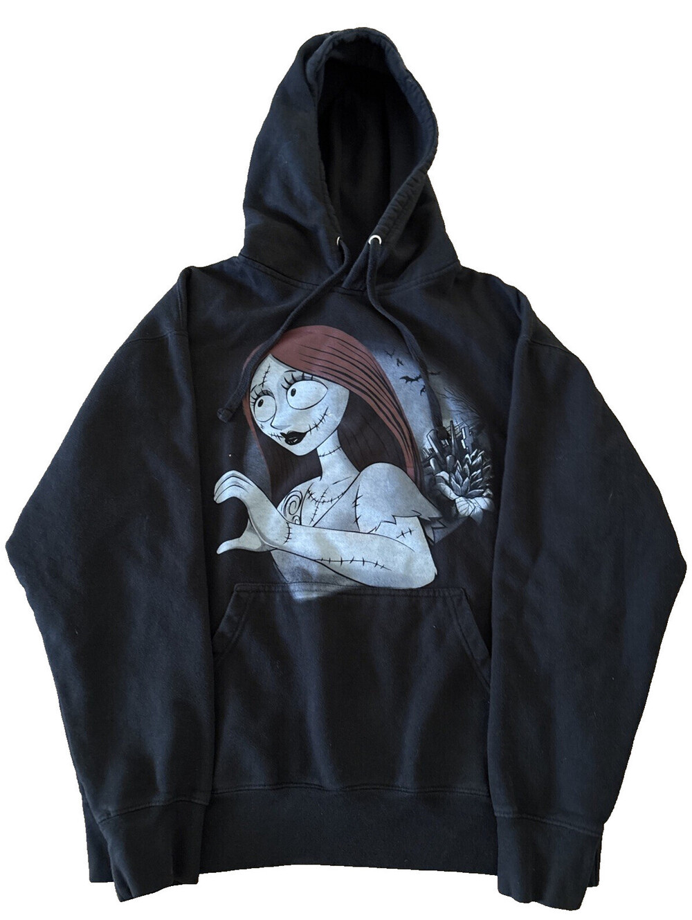 Nightmare Before Christmas Sally Hoodie Black Pulloverr Sweater Large Halloween